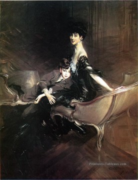  Boldini Art - Consuelo Duchesse de Marlborough avec son fils Ivor Spencer Churchill genre Giovanni Boldini